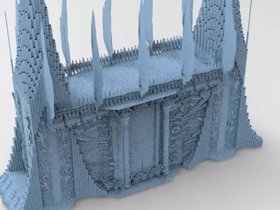 Norse Gods Engraved Tower 2 3D model