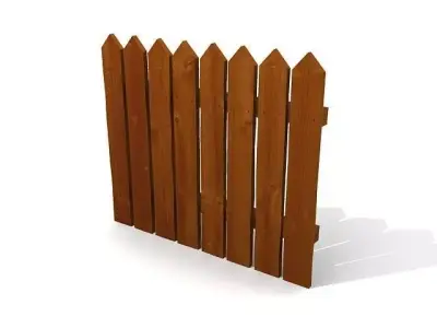 Simple Wood Fence 3D model