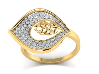 Light Weight Rose Gold Diamond Ring  -P S-33 A R 3D print model