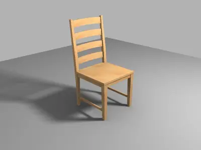 wooden chair Low-poly 3D model