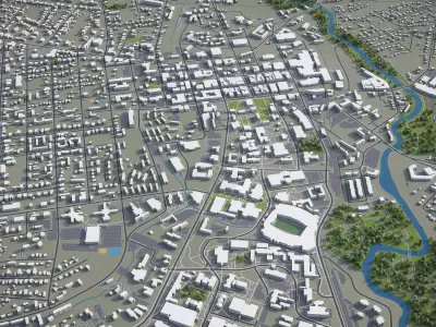 Athens - Georgia - City 3D Model Low-poly 3D model