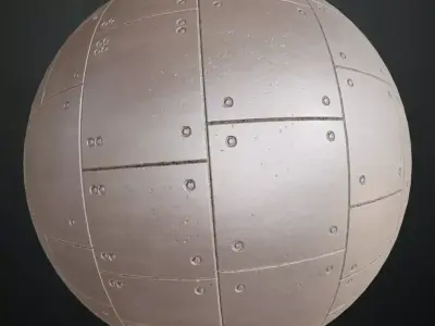 Clean Sci-Fi Metal Panel Wall Texture PBR Seamless Texture