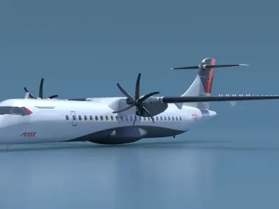  Regional Passenger Aircraft ATR 72-600 in Flight 