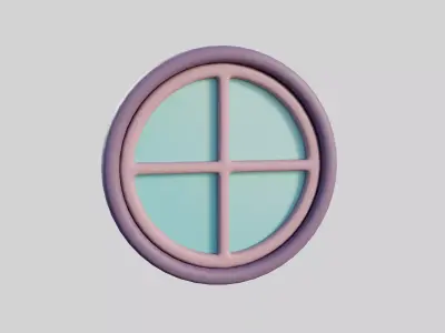 Cartoon Window 31a Low-poly 3D model