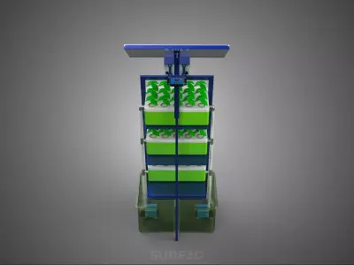 IOT SMART HYDROPONIC SOLAR CELL POWER FARM PLANT WATER NUTRIENT 3D model