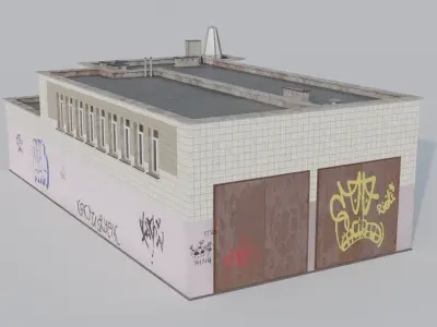 Warehouse or Transformer booth Low-poly 3D model