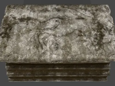 Tomb 2 stone gravestone Low-poly 3D model