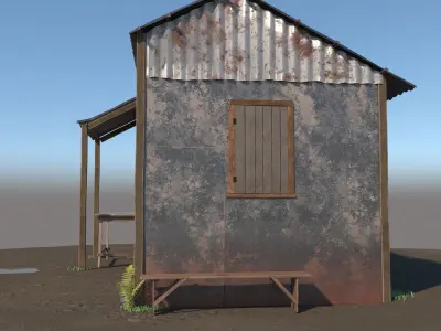3D Wooden Shed model 3D model