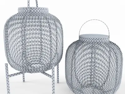 Bamboo lanterns  V1 3D model