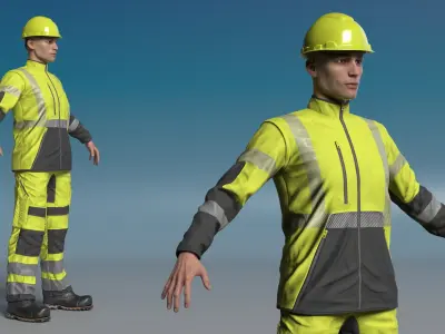  Protective Summer Workwear Clothing on Man Yellow 
