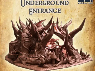 Forest Underground Entrance  Tabletop Terrain 28 mm 3D print model