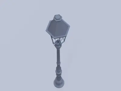 Historical gas lantern Low-poly 3D model
