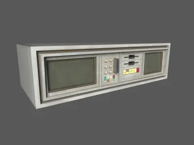 Small Retro Computer Console Low-poly 3D model