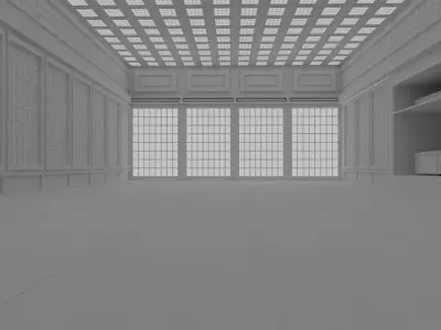 Japanese training dojo no material 3D model