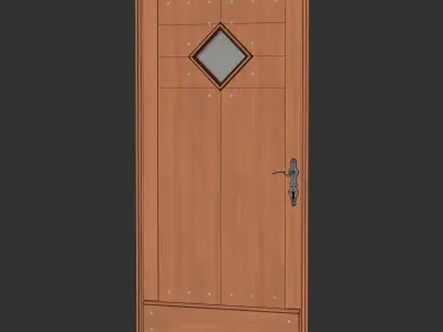 Wood Door 2 3D model