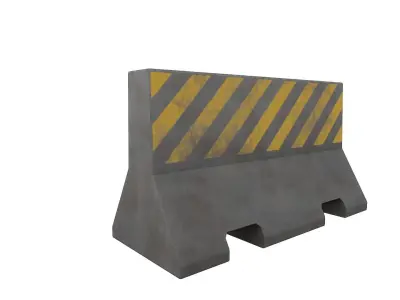 Stone Barrier Low-poly 3D model