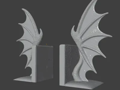Dragon Wings Bookends 3D print model