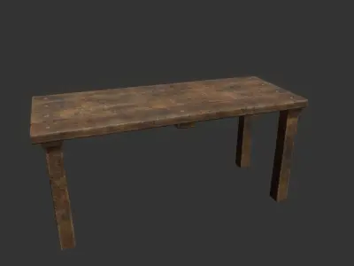 Wood Table Low-poly 3D model