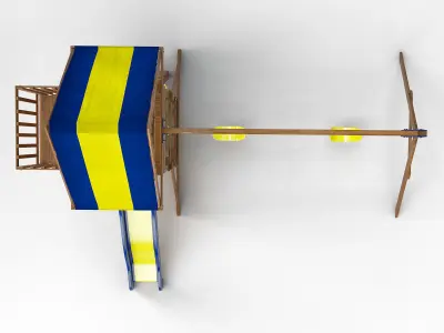 Peninsula Wooden Swing Set 3D model