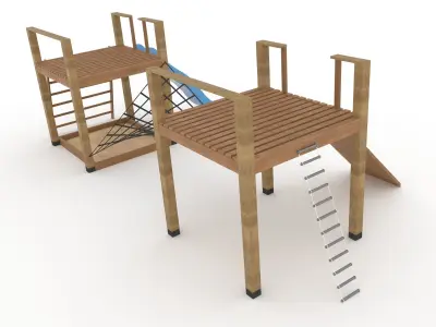 Wooden playground 3D model
