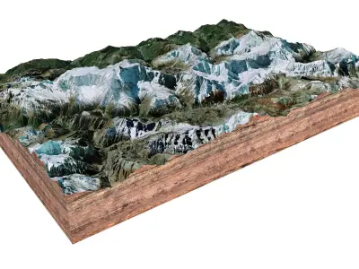 Annapurna Mountain Range Nepal 3D model