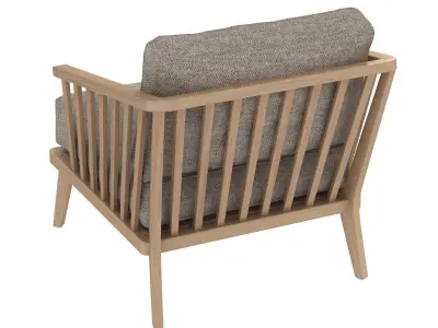 Four Hands Ariel Chair Thames Coal 3D model