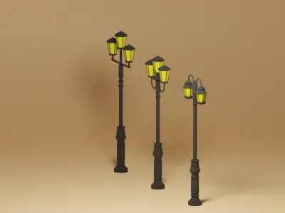 Street Lights Pack Low-poly 3D model