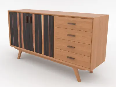 Mid-Century Modern Sideboard 150 Oslo Low-poly 3D model