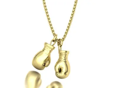 19mm GOLD BOXING GLOVES PENDANT NECKLACE 3D print model