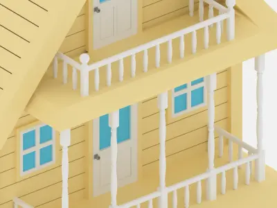Beautiful Cartoon House 3D model