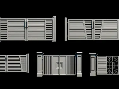 25 Iron Gate With UVs Vol 2 Low-poly 3D model