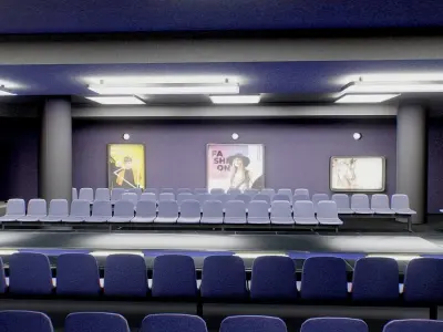 Fashion Show Studio Baked VRAR Ready Low-poly 3D model