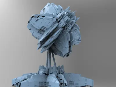 Alien Satellite Dish Base 4 3D model