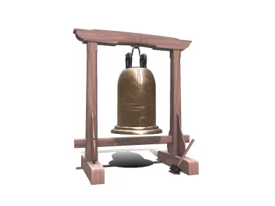 Temple Bell Low-poly PBR Low-poly 3D model