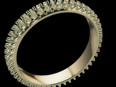 Dainty Cluster Diamond Infinity Band Size8 3D print model