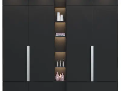 Cupboard 2 wardrobe with doors and shelves 3D model