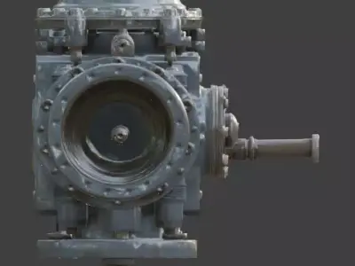 Weathered Industrial Flow Meter 3D Model Low-poly 3D model