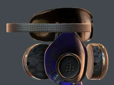 Gas mask helmet 3d model scifi Low-poly  Low-poly 3D model