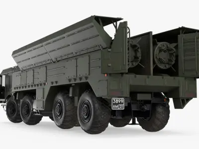  Heavy Ballistic Missile Carrier Vehicle Rigged for Maya 
