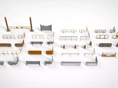 sci-fi Railing 1 3D model