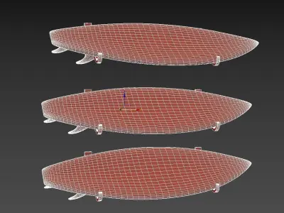 Wooden Surfboards  3D model