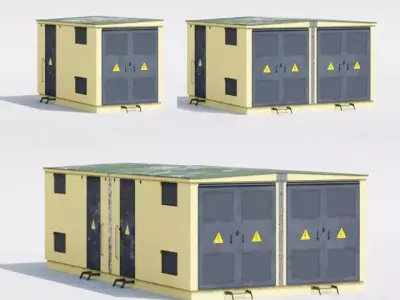 voltage transformer Low-poly 3D model