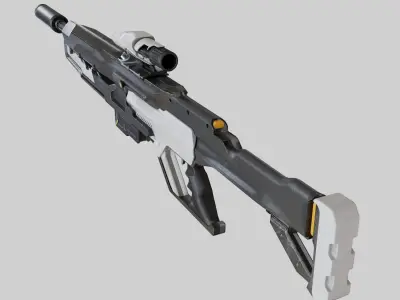Sci-Fi Sniper Rifle Low-poly 3D model