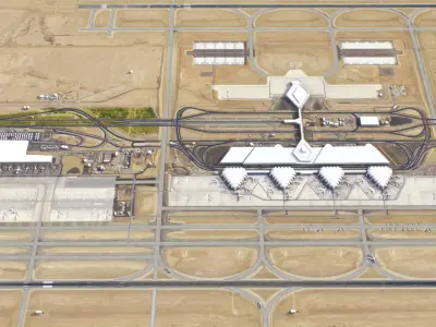 Riyadh - King Khalid Airport - RUH Low-poly 3D model