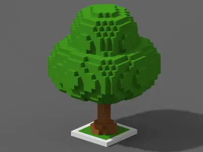 Tree Voxel - 6 Low-poly 3D model