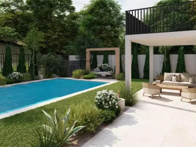 Garden Landscape 3D Model - SketchUp and Lumion Scene 3D model