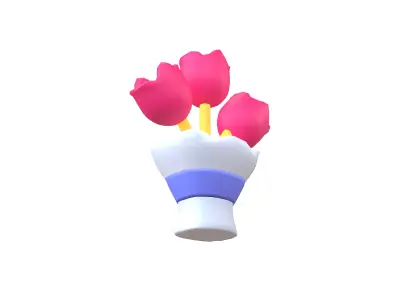Flower Bouquet Icon v1 001 Low-poly 3D model