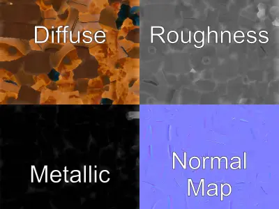 Rusted Metal Lock Antique Design model pack Low-poly 3D model