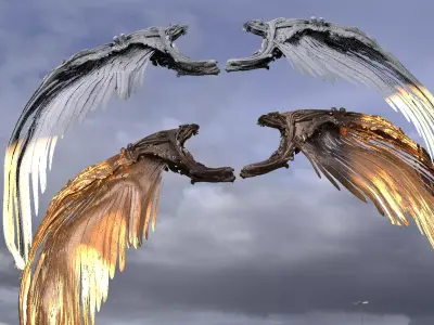 Angel Wings Hybrid Gods 2 sizes  3D model