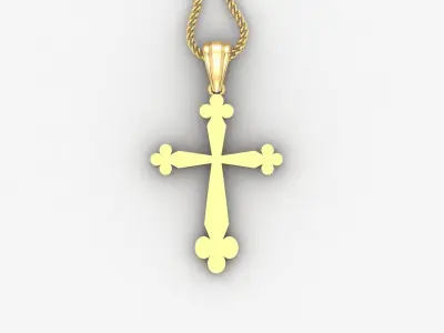 Light Gold 18K Cross Pendant 2CP001 3D print model